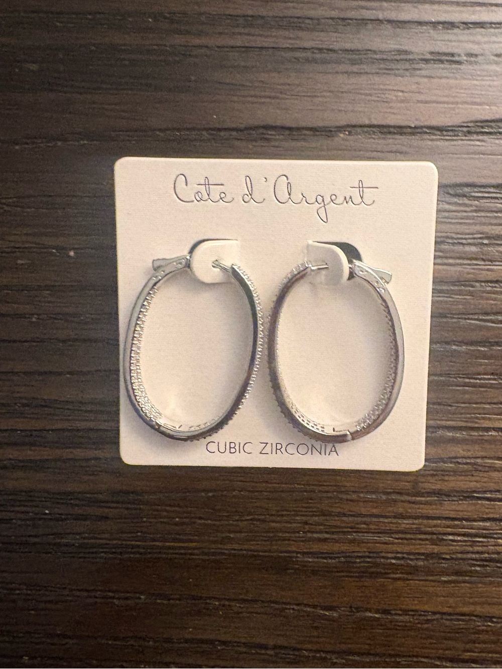 NEW Cate d’Argent Silver Oval Hoop Earrings